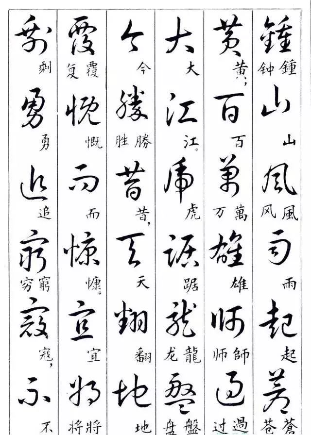 毛主席草書楷字對(duì)照表(圖1)