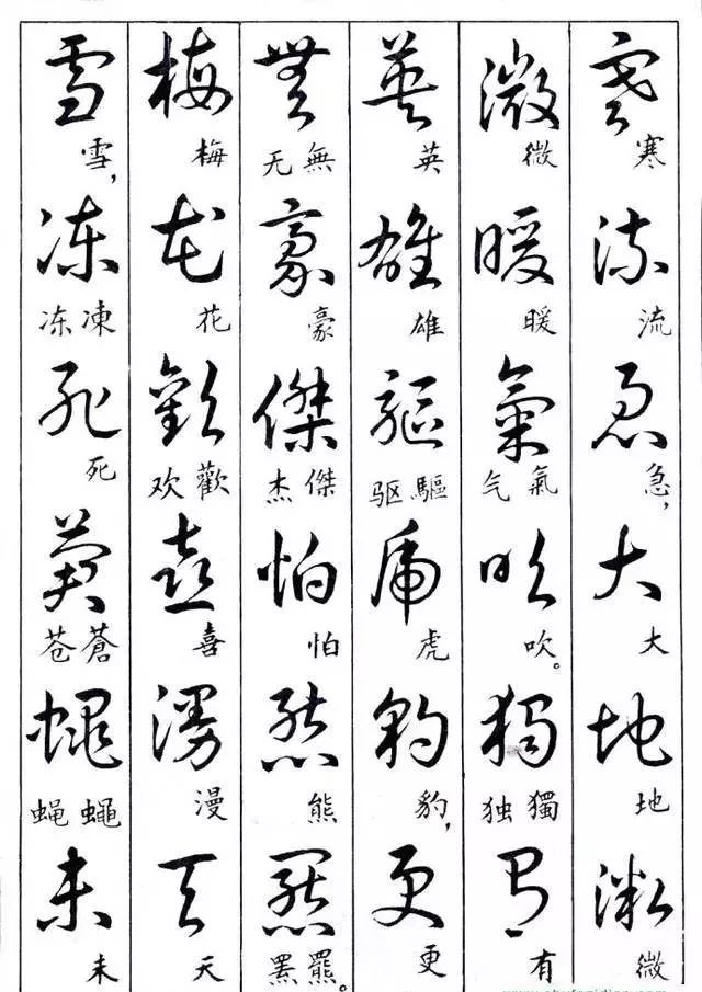 毛主席草書楷字對(duì)照表(圖30)