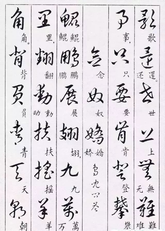 毛主席草書楷字對(duì)照表(圖37)