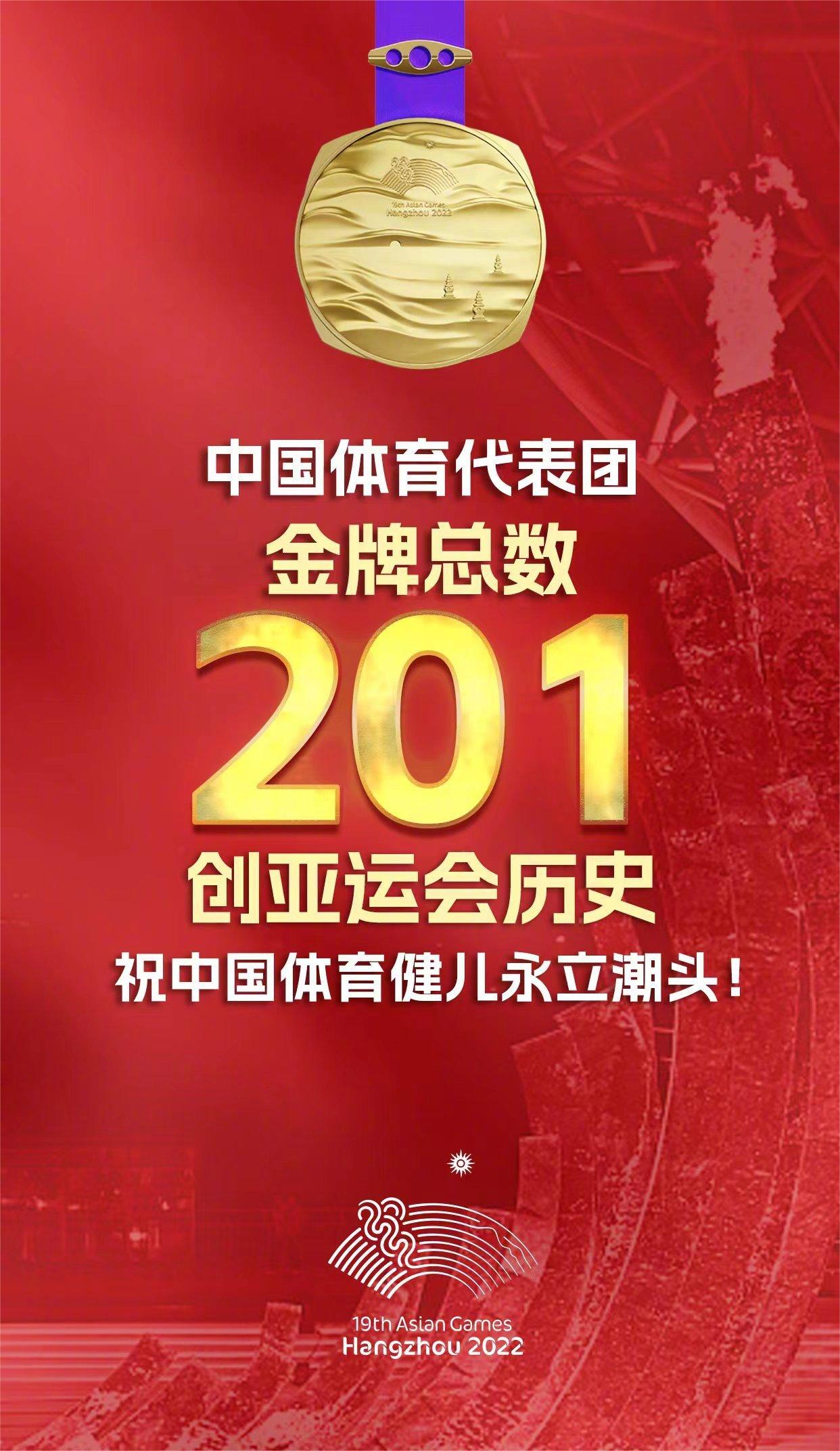 亞運(yùn)會(huì)閉幕式揭秘：中國(guó)體育代表團(tuán)共獲得201塊金牌，創(chuàng)亞運(yùn)會(huì)歷史，祝中國(guó)體育健兒勇立潮頭！(圖1)