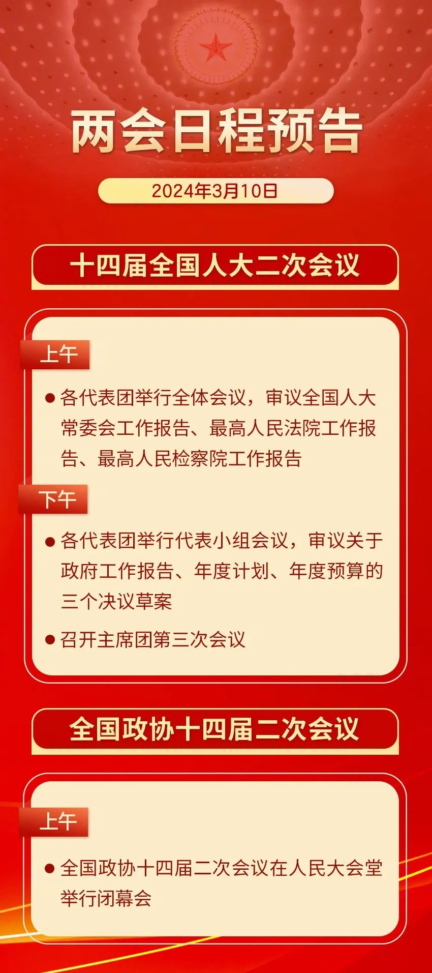 10日上午,全國政協(xié)十四屆二次會(huì)議在人民大會(huì)堂舉行閉幕會(huì).jpg 兩會(huì)日程預(yù)告|3月10日:人代會(huì)審議全國人大常委會(huì)工作報(bào)告等 全國政協(xié)十四屆二次會(huì)議閉幕 (圖1)