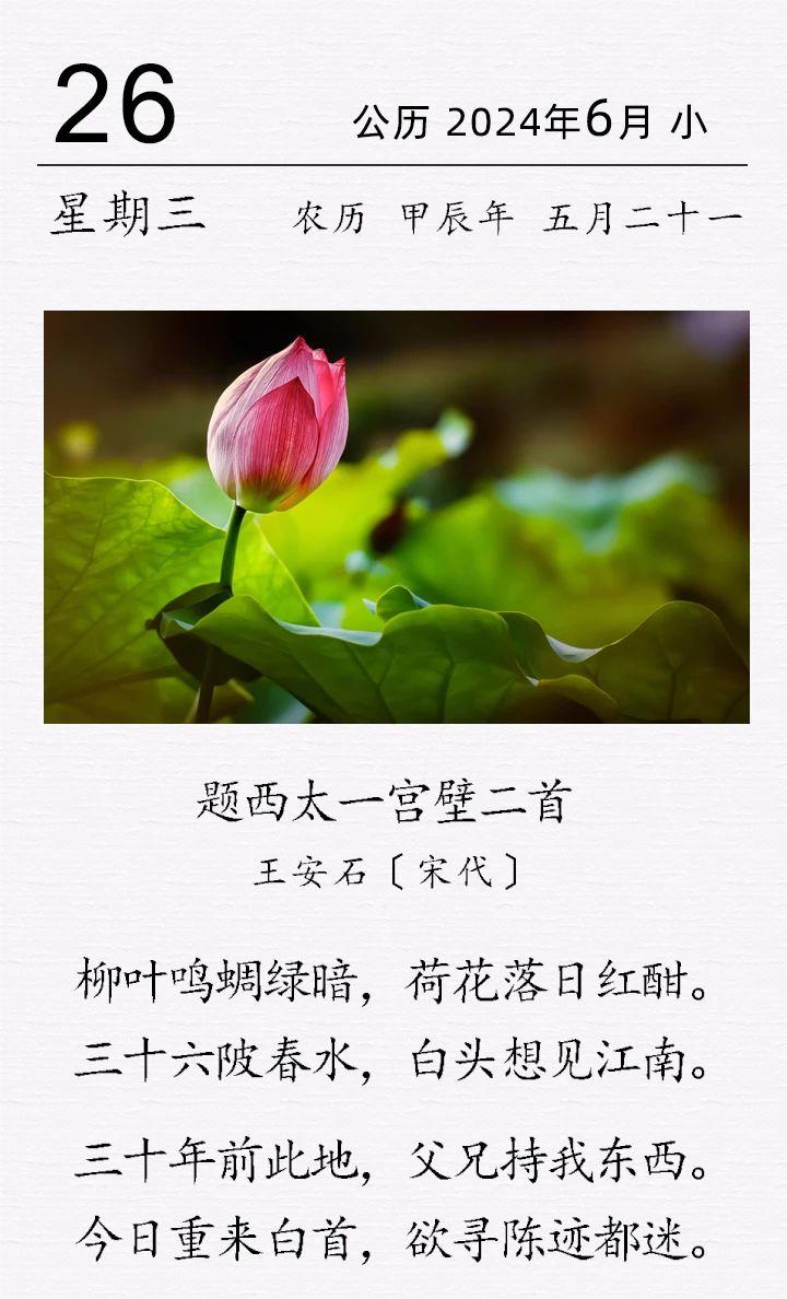 王安石《題西太一宮壁二首》(圖1)