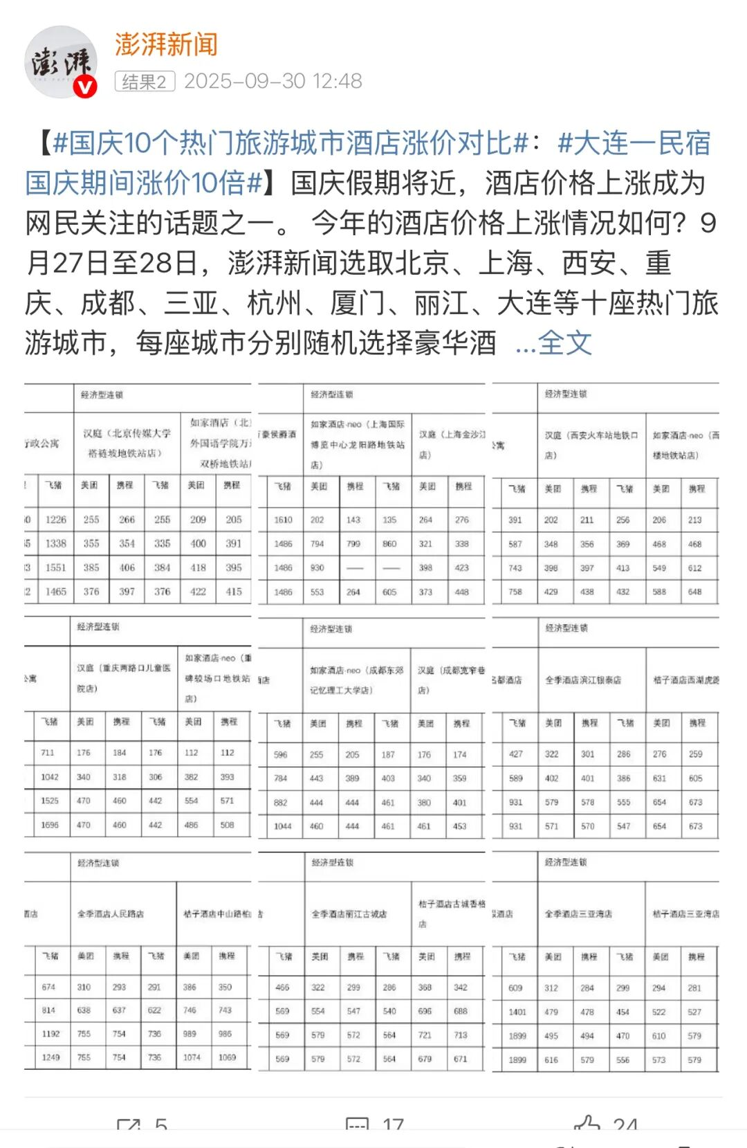 今年國慶，酒店空了，帳篷滿了(圖1)