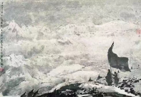 毛主席經(jīng)典詩詞入畫，大氣磅礴，美不勝收（建國初期和長征題材作品）(圖4)