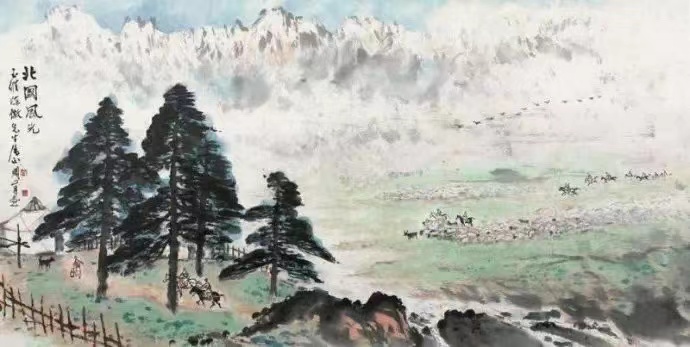毛主席經(jīng)典詩詞入畫，大氣磅礴，美不勝收（建國初期和長征題材作品）(圖7)
