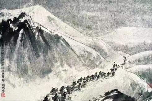 毛主席經(jīng)典詩詞入畫，大氣磅礴，美不勝收（建國初期和長征題材作品）(圖11)