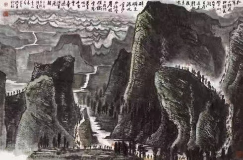毛主席經(jīng)典詩詞入畫，大氣磅礴，美不勝收（建國初期和長征題材作品）(圖12)