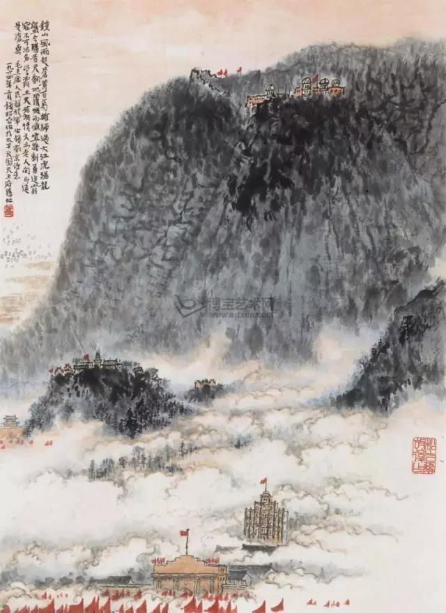 毛主席經(jīng)典詩(shī)詞入畫(huà)，大氣磅礴，美不勝收（神女應(yīng)無(wú)恙，當(dāng)驚世界殊）(圖5)