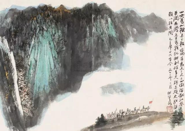 毛主席經(jīng)典詩詞入畫，大氣磅礴，美不勝收（無限風(fēng)光在險峰）(圖2)